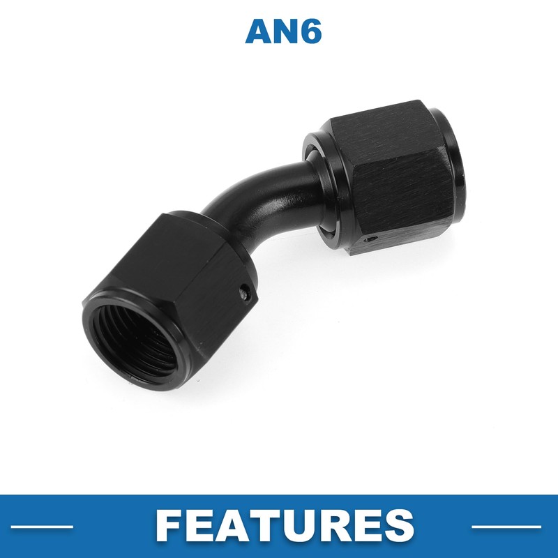 A ABSOPRO Male Flare Reducer Hose Fitting Adapter AN6 45°