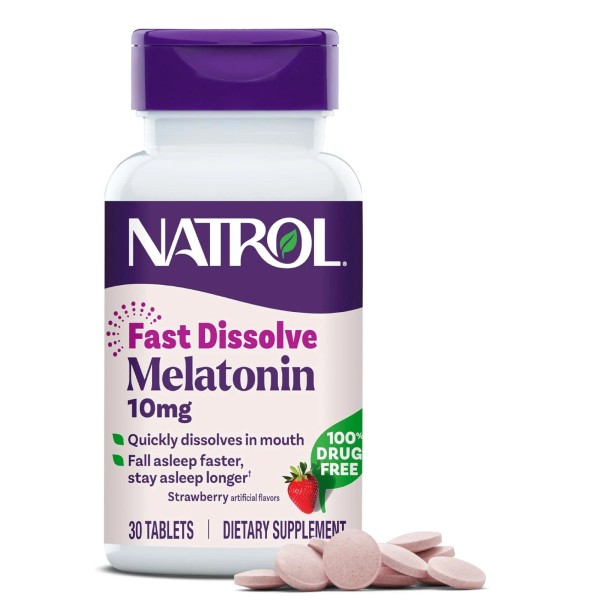 Natrol Fast Dissolve Melatonin 10 mg, Sleep Support for Adults