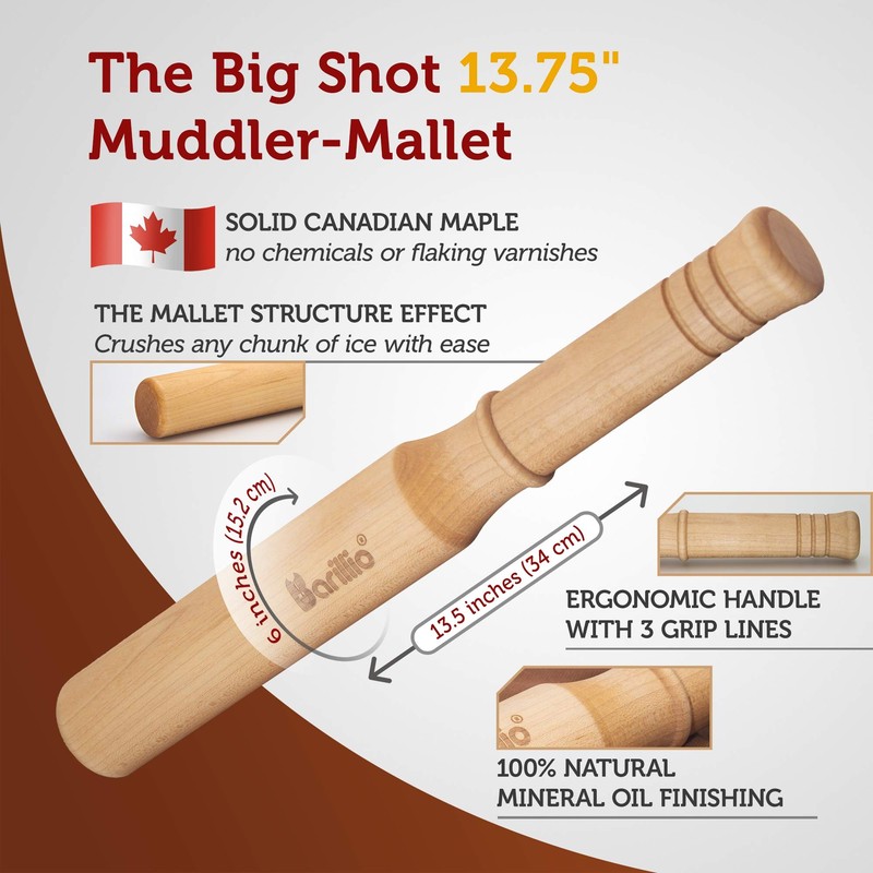 Barillio Drink Muddler Mallet and Lewis Bag Set - Big-Shot