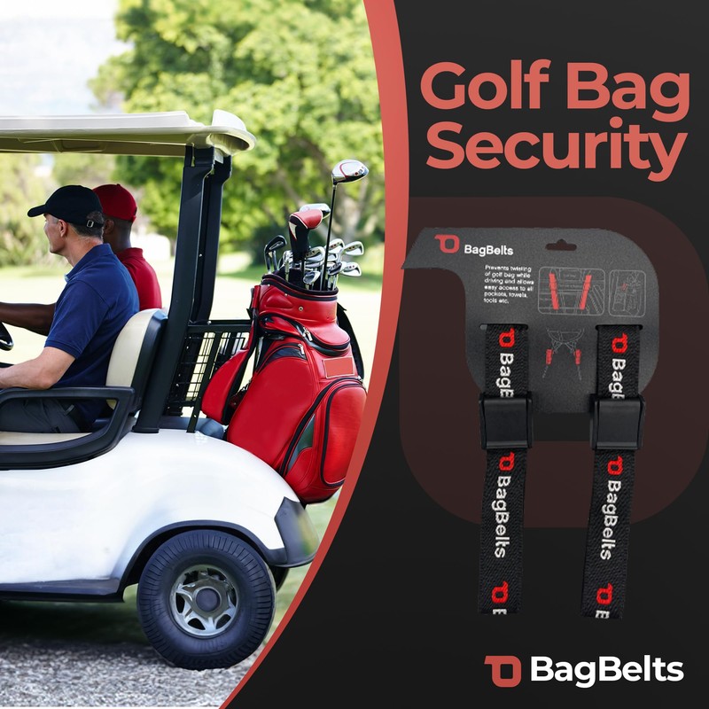 BagBelts Golf Bag Cart Straps, Golf Cart Belt Attachment, Holds