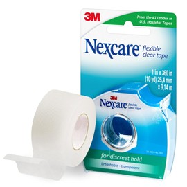 Nexcare Cinta transparente flexible, su diseño transparente y elástico se adapta a zonas difíciles de pegar, dispensador, 1.5 onzas, 1 unidad, Roll, VENDAGE, cinta, 2.95 x 1.18 x 4.75 pulgadas