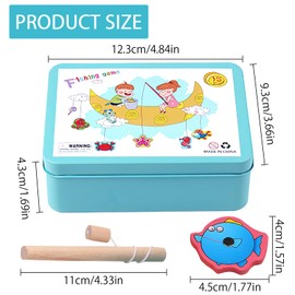TNSLAND Wooden Toy Fishing Game, Games Montessori Children 2 Years Magnetic Fishing Game, Children Wooden Educational Toy, Children's Games for Development