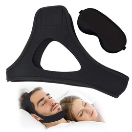 AYNKH Snoring Stopper for Men - Airflow Chin Strap and Sleeping Mask Set, Anti Snoring Chin Strap for Sleep Apnea, Snoring Stopper and Jaw Support