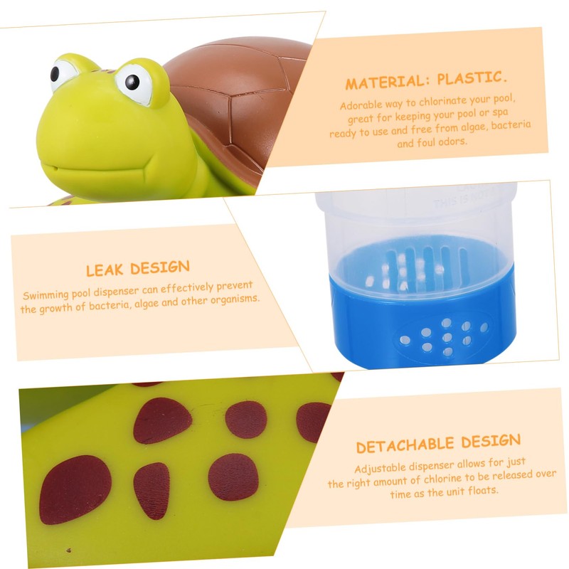 Totority 1Pc Cartoon Turtle Pool Chemical Floater Dispenser for Swimming