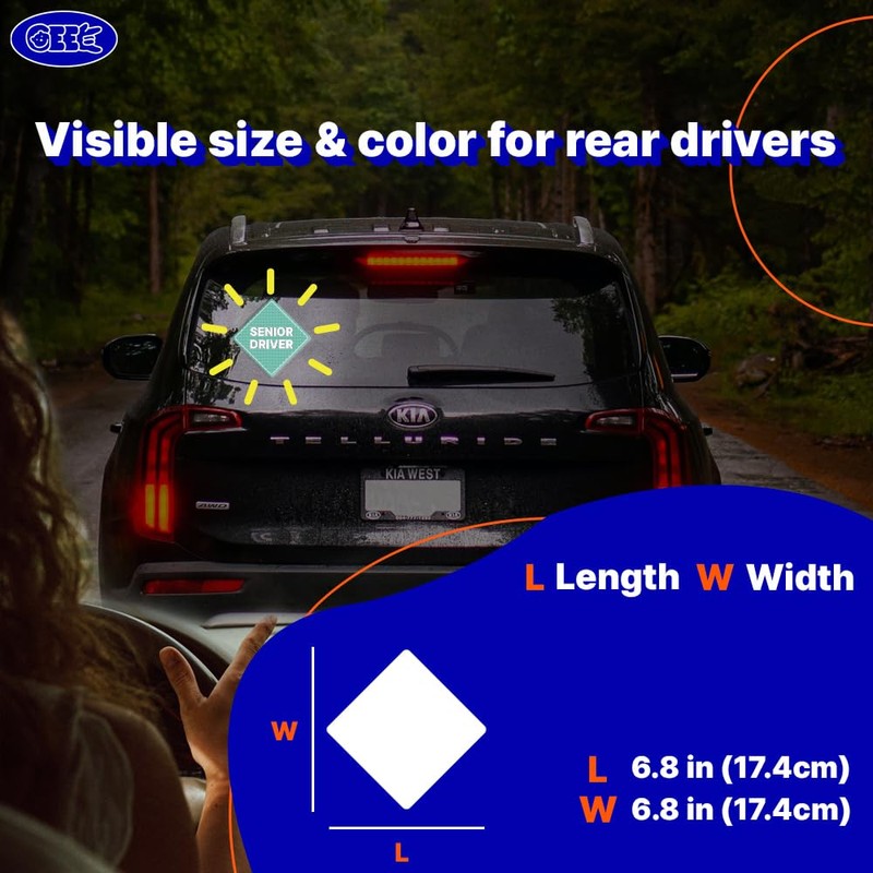 GEEKBEAR Senior Driver Car Sign - Sticker or Magnet &