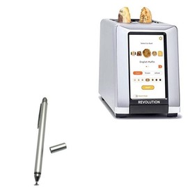 BoxWave Stylus Pen Compatible with Revolution Cooking InstaGLO R180S Toaster (7 in) - DualTip Capacitive Stylus, Fiber Tip Disc Tip Capacitive Stylus Pen - Metallic Silver