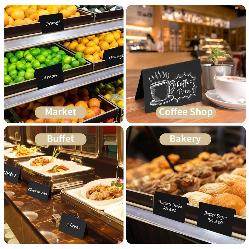 YKUKIZEE 50 PCS Mini Chalkboard Signs, Small Black Chalkboard Signs