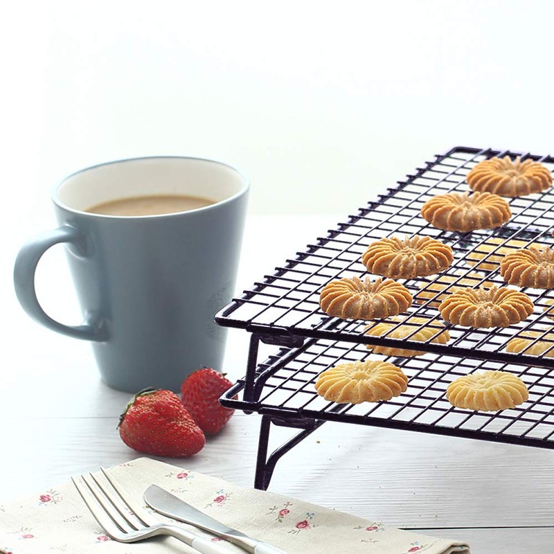 Kingrol 2-Piece Cooling Rack with Collapsible Folding Legs - for