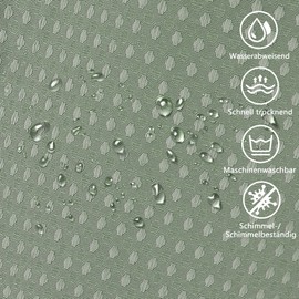 FIISAYL Waffle Shower Curtain Shower Curtains with Magnet Washable Textile Polyester Fabric Bathroom Curtain with 12 Shower Curtain Rings Waterproof for Shower and Bath 183 x 198 cm (Green)