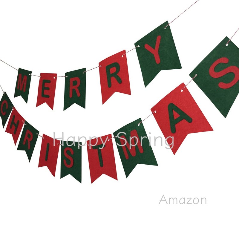 Happy Spring Christmas Wall Sticker Decor Garland (merry christmas)