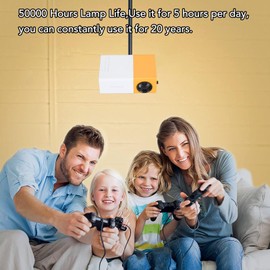 Projector, 1080P Full HD Portable LED Projector, Smart Home Projector, Home Cinema Film Projector for Kids (EU Plug)