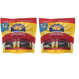 Pacific Gold Original Beef Jerky Value Pack - 2 Bags of 12 - 1.25 oz per Bag Bag - Total 24