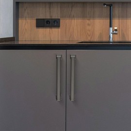 Alzassbg 10 Pack Brushed Black Nickel Cabinet Pulls, 6-1/4 Inch(160mm) Hole Center Cabinet Handles Kitchen Pulls for Cabinets and Drawer AL3071BBN