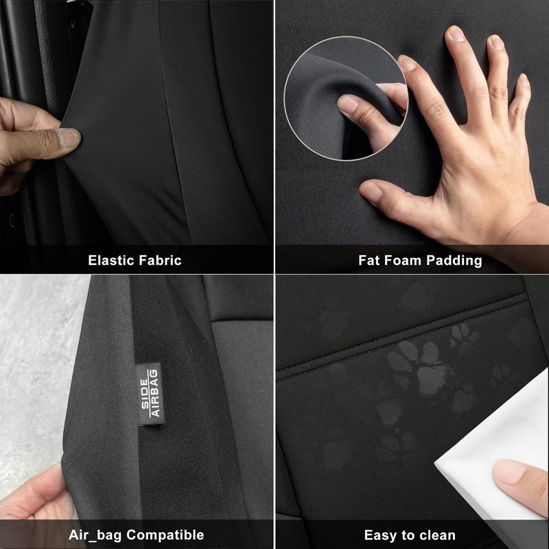 GIANT PANDA Waterproof Neoprene 2 Pack Front Car Seat Covers