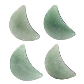 SUNYIK Pack of 4 Moon Pocket Stone, Healing Crystal Polished Worry Stone for Reiki Meditation Anxiety Stress, Green Aventurine