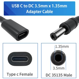 USB C to 3.5mm x1.35mm Adapter Cable,Type C Female to Male Plug Supply Adapter Power Cable Made for Lighting, Printers, External Hard Drives, Audio Mixing, Recording Equipment-3.28ft