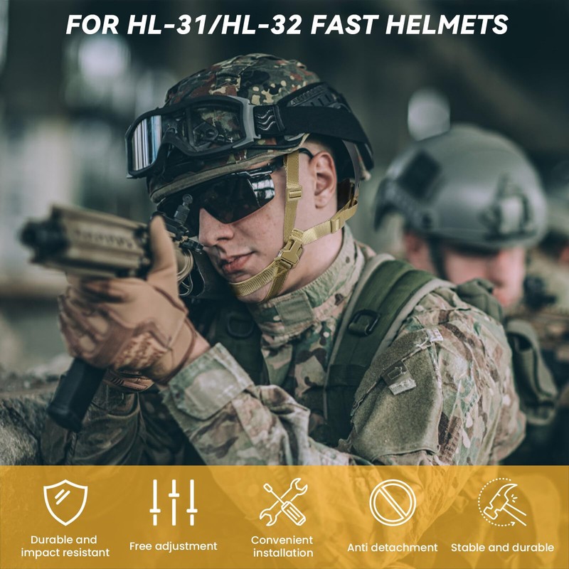 Yzpacc Tactical High Cut Helmet Chin Strap Adjustable Dial 4