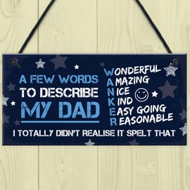 RED OCEAN FUNNY Dad Gifts Daddy Gifts From Daughter Funny For Dad Gift For Him Keepsake Plaque