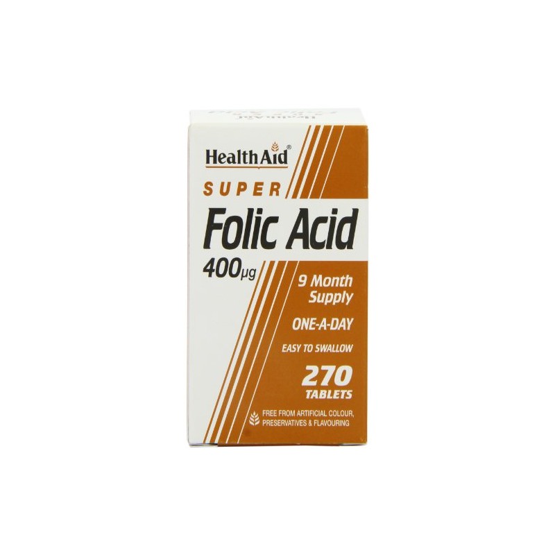HealthAid Folic Acid 400ug (9 Month Supply) Tablets 270's