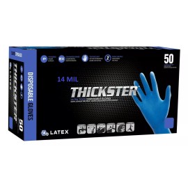 SAS Safety Gloves THICKSTER Powdered Exam Grade Latex Ultra Thick 14mil LARGE 50Pcs SAS6603