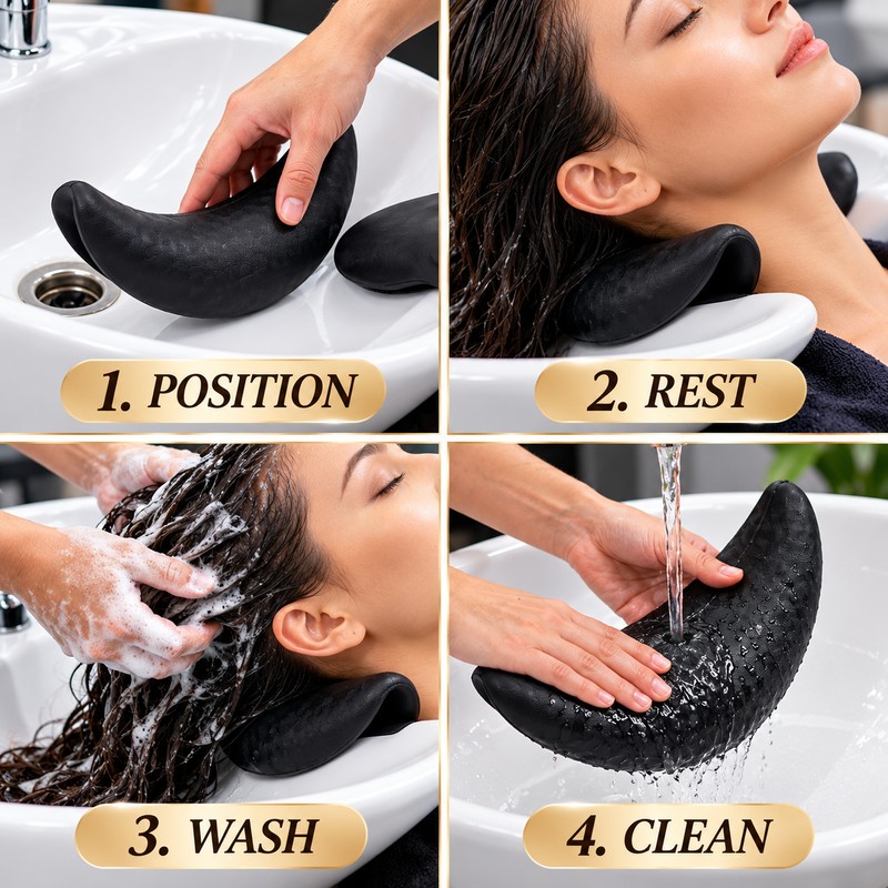 Hair Washing Neck Cushion for Salon Sink – Waterproof Rubber