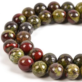4mm Genuine Dragon Blood Jasper Bead Gemstone Round Semi Precious Loose Beads for Jewelry Making 15"