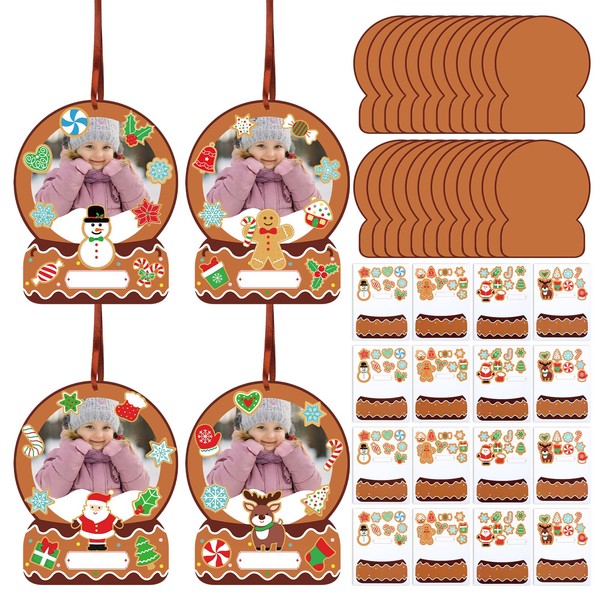 Barydat 24 Set Christmas Snow Globe Picture Frame Craft Kits