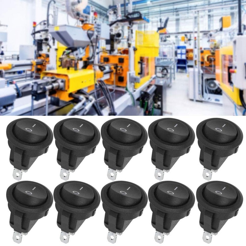 10-Piece Rocker Switch 3-Pin 2-Position Round Boat Rocker Switch 23