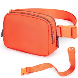 AROME Mini Belt Bag for Women, Fashion Waist Pack Fanny Packs for Women Men with Adjustable Strap, Waterproof Waist Bag Hip Bum Bag for Travel Shopping Running Hiking Cycling (Fluorescent Orange)