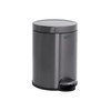 Rubbermaid Stainless Steel Round Step-On Trash Can, 1.6-Gallon, Charcoal, Wastebasket