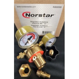 NORSTAR QTY 1 NEW NORSTAR INWELD N302009 ACETYLENE REGULATOR CGA B & MC "A"