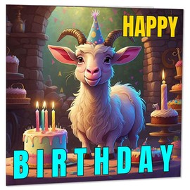 Goat Birthday Card Cute Goat Birthday Cards 145 x 145mm