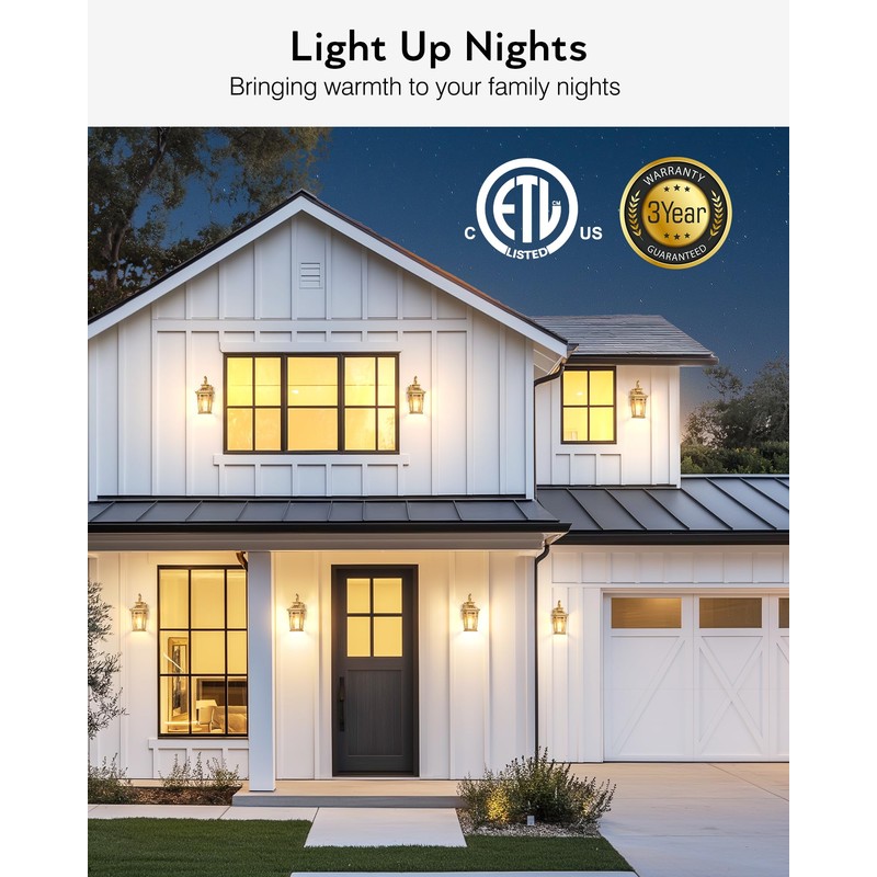 OPAXIS Outdoor Wall Lights Wall Mount, 2-Pack Dusk to Dawn