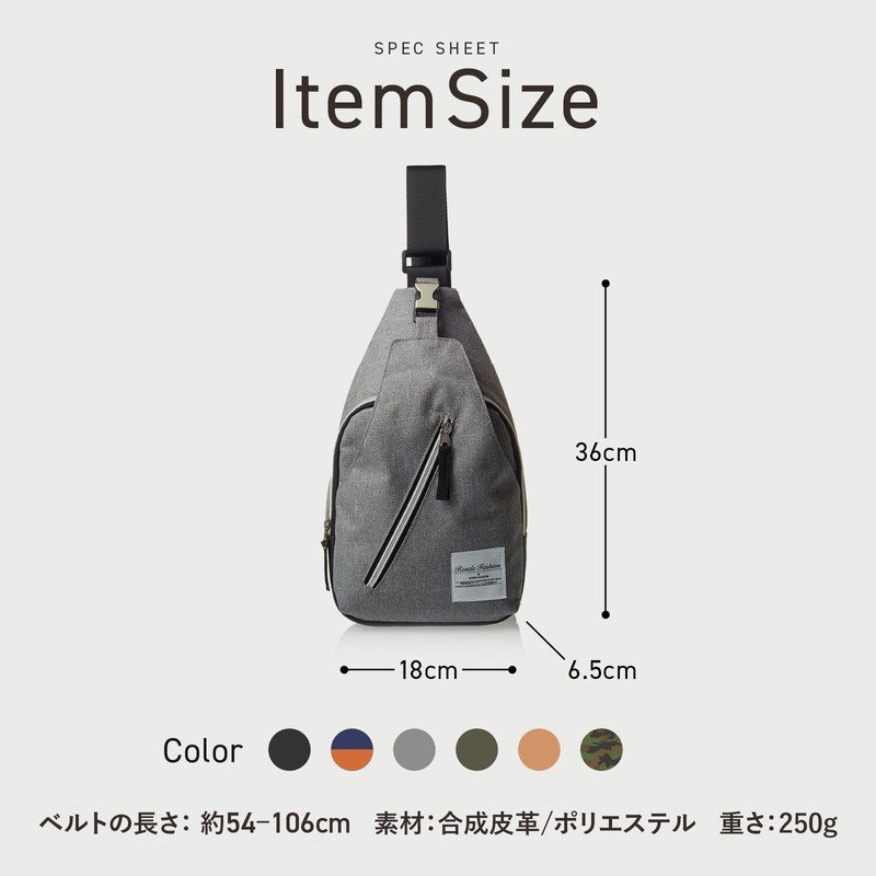 RONDE Men's Crossbody Bag, Shoulder Bag, Single Shoulder Bag, Waist