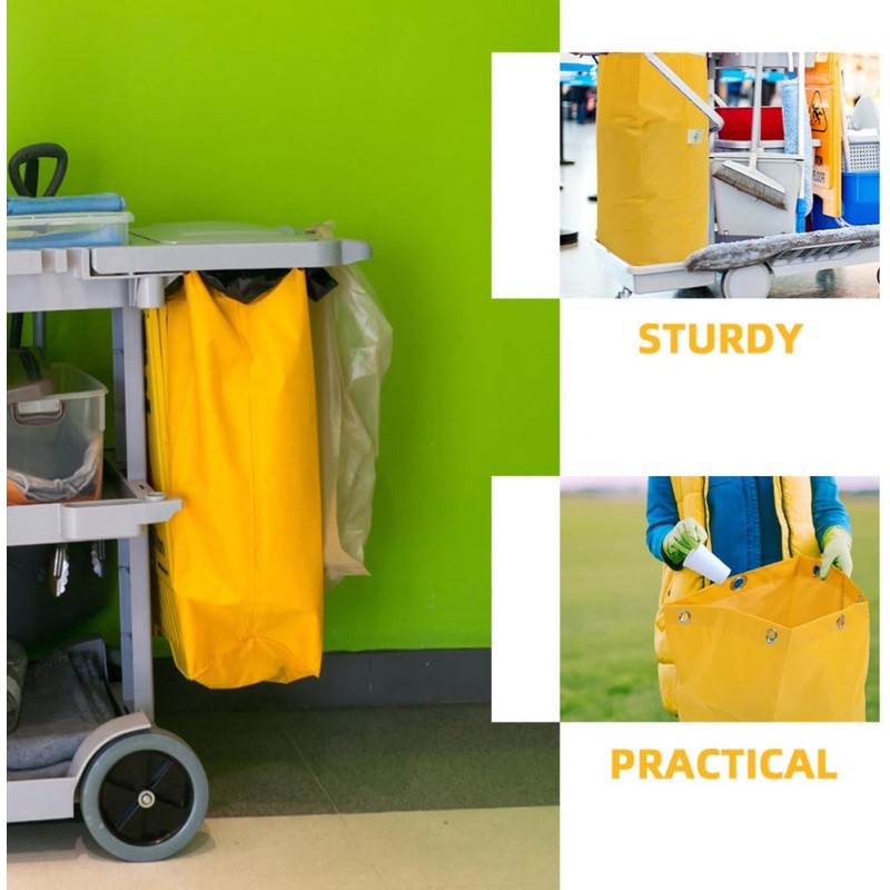 Vaguelly Bolsas para Carrito de Servicio, 2 Piezas Lona Amarilla
