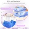 Evridwear Shower Exfoliating Mitts, Deep Cleanse Bathing Scrub Gloves Self