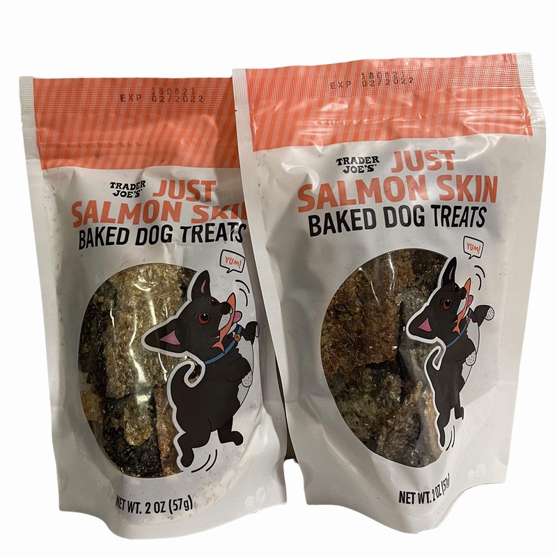 Trader Joe's Just Salmon Skin Baked Dog Treats 2oz -Pack