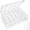 HEHALI 2pack 36 Grids Clear Plastic Organizer Box Container Craft