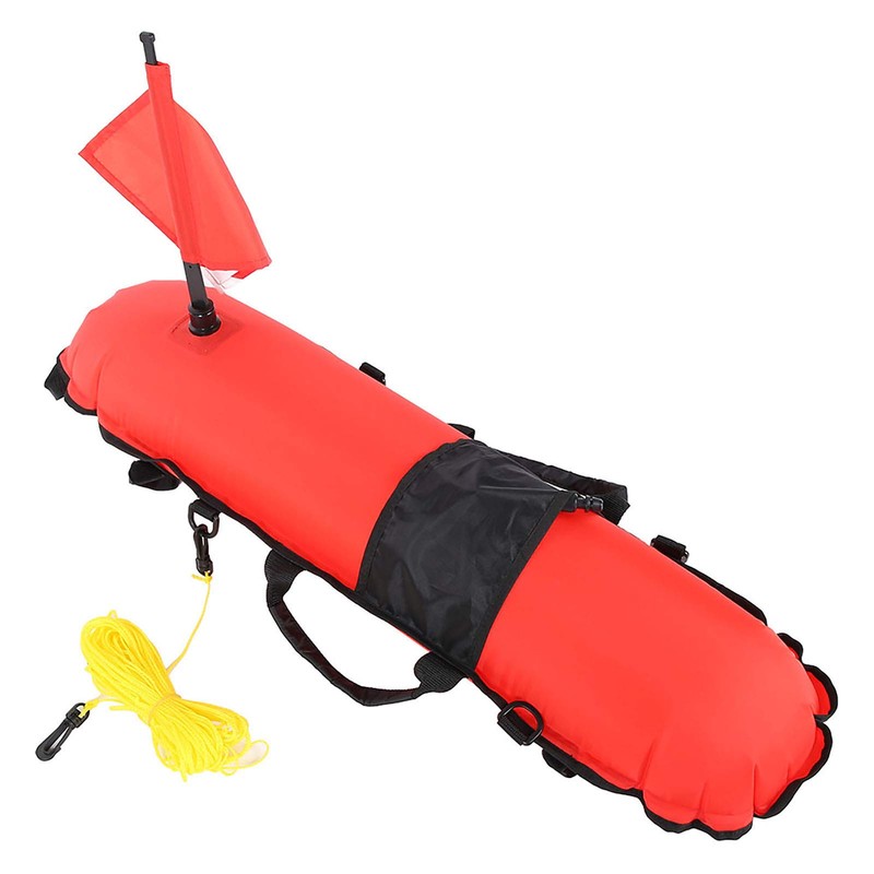 Torpedo Buoy Continue Diving Inflation with Foldable Flag and Rope