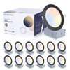 12 Pack Recessed Lighting 6 Inch with Junction Box, 5CCT