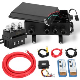 12V 500A Winch Solenoid Contactor Relay with Winch Solenoid Relay Control Contactor Box and Twin Remote Control, 12v 500a Winch Solenoid Contactor Relay for 8000-17000lbs ATV UTV Truck Jeep Winches