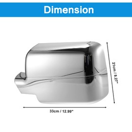 TOP-VIGOR Full Mirror Covers Overlay Compatible with Ford F150 2004 2005 2006 2007 2008, Lincoln Mark LT 2006 2007 2008, 2pcs Chrome Plated Mirror Caps Replacement for Left & Right Side