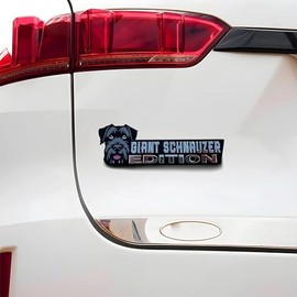 Dog Edition Car Badges Laser Cutting 3D Emblem, Automotive Decals Stickers Funny Animal Decor Car Accessories Gifts for Truck RV Boat Exterior Decoration (Giant Schnauzer)