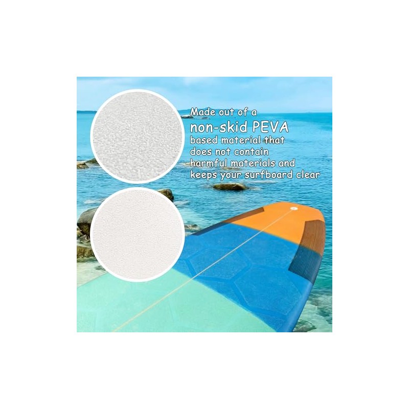 Almohadilla de tracción de surf transparente hexagonal para tabla de