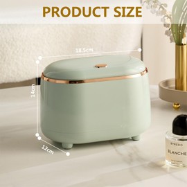 xiaoxianxian Table Rubbish Bin, Small Table Waste Bin, 2 L Portable Mini Waste Bin for Bedrooms, Dining Rooms, Bathrooms, Offices (Green)