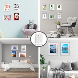 6 x 4 Inch Photo Frame Set of 3, White Boxed Garllery Picture Frames 4 x 6'' 3Pack With Perspex Window for Tabletop or Wallmounted,Oxford Modern Thin Picture Frame 4 x 6 Inch