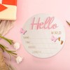 Baby Announcement Sign, 5.31 Inch Wooden Hello World Sign for