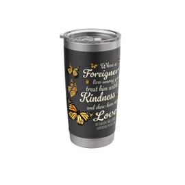 Bible Verse, Leviticus 19, Be Kind To Foreigners, Christian Stainless Steel Insulated Tumbler