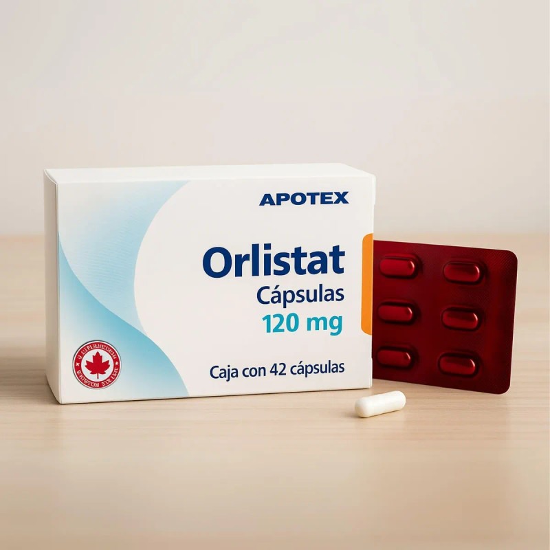 3 Cajas De Orlistat 120 Mg Con 42 Cápsulas C/u