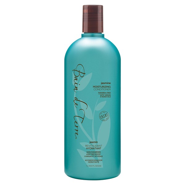 Bain de Terre Moisturizing Conditioner | Jasmine | Dry & Damaged Hair | Argan & Monoi Oils | Paraben Free | 33.8 Fl Oz